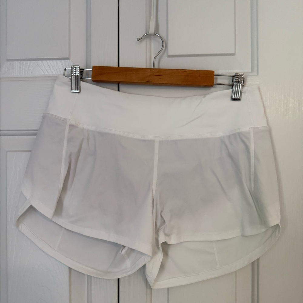 Lululemon Speed Up Mid-Rise Lined Short 4" - White (8)